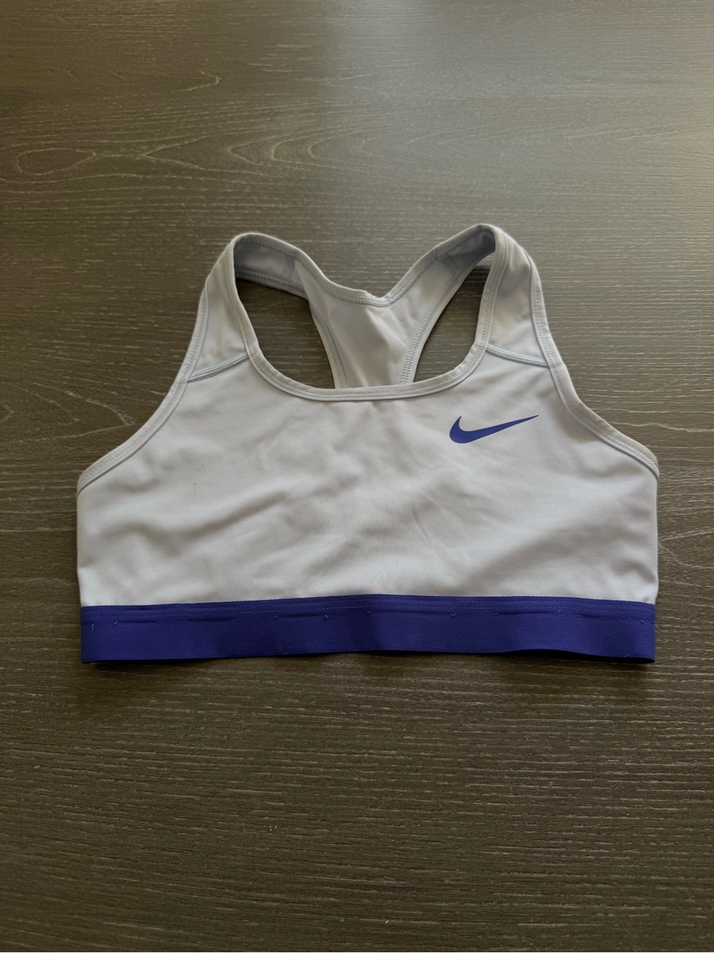 Nike White Sports Bikini Top with Purple Band